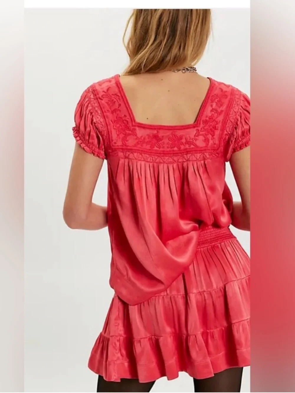Free People Rivington Mini Skirt Set - Deep Sea Coral. NWT size M
